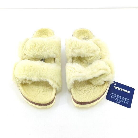 Birkenstock EU 39 L 8 M 6 NARROW Arizona Big Buckle Teddy Sandals Popcorn Yellow main image 4